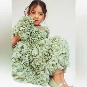 h&m little girls green dress